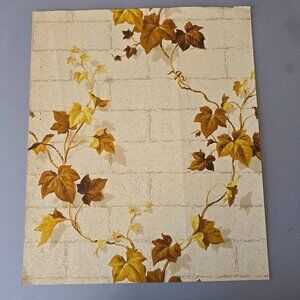Vintage Wallpaper Sample Sheet 70s Patio Ivy MCM Cottagecore Crafting Ephemera